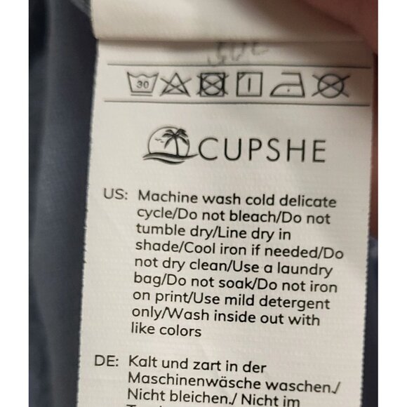 Cupshe Sleeveless Light Blue Tiered Dress With Ruffled Neckline Size Small - Picture 7 of 8